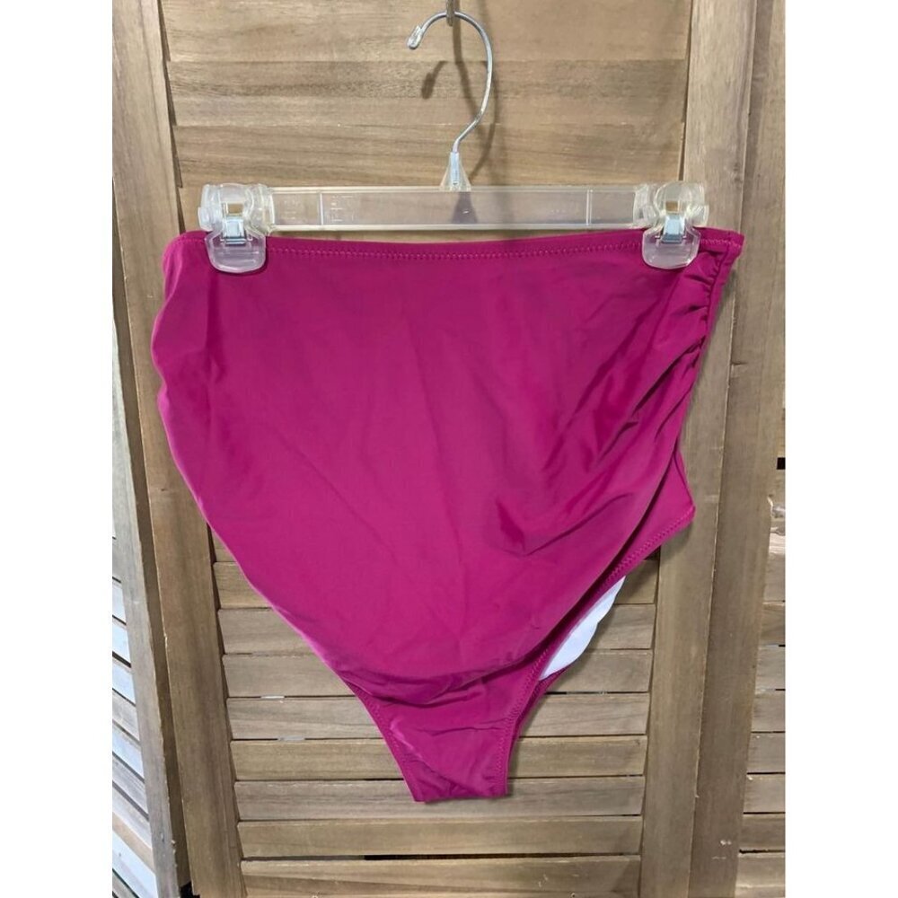 NWOT Charmo High Rise Bikini Swimsuit Bottom Beach Summer Women’s Sz Medium Pink - Picture 1 of 5